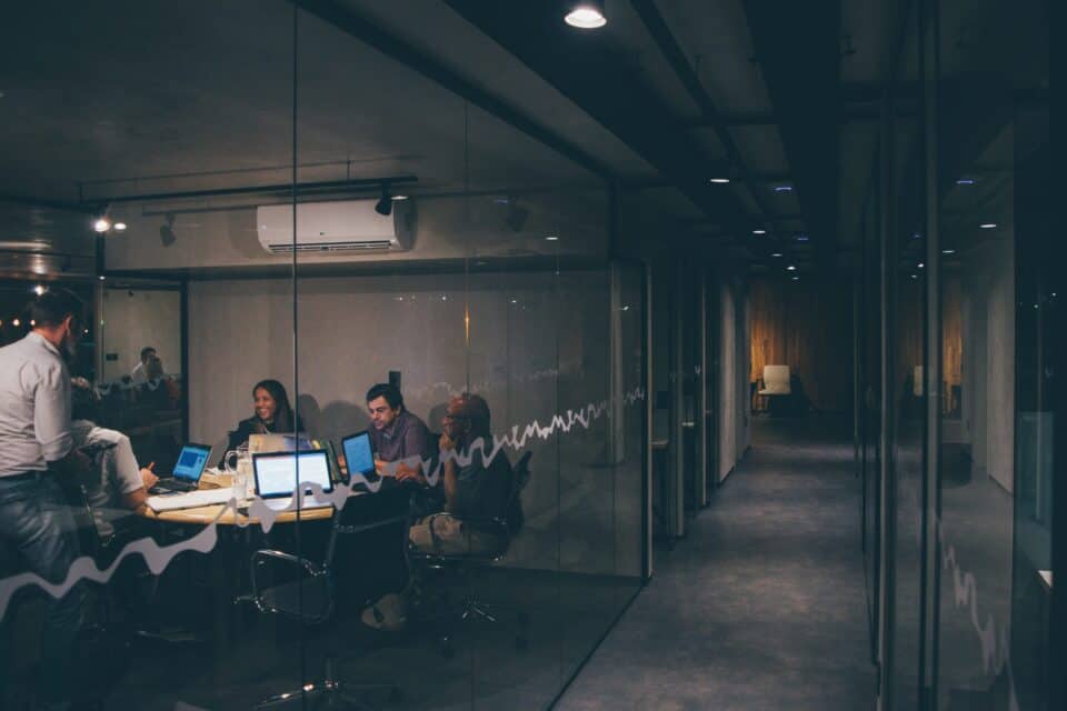 Industrial equipment operating in a dark technology production environment