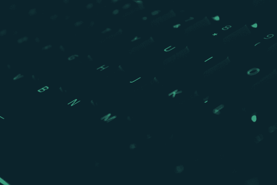 Glowing particles scattered across a dark digital background