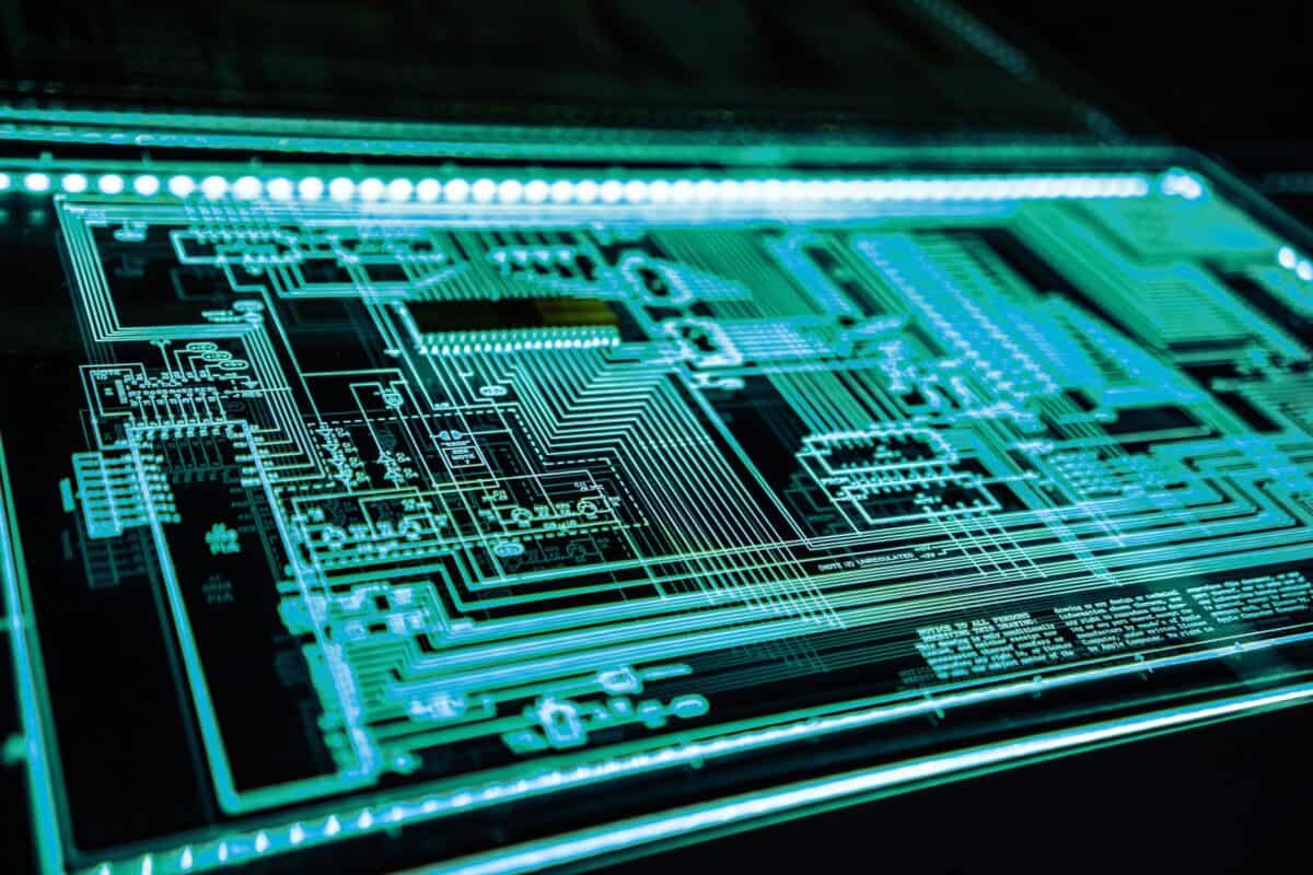 Close-up of an audio mixing console used in media production
