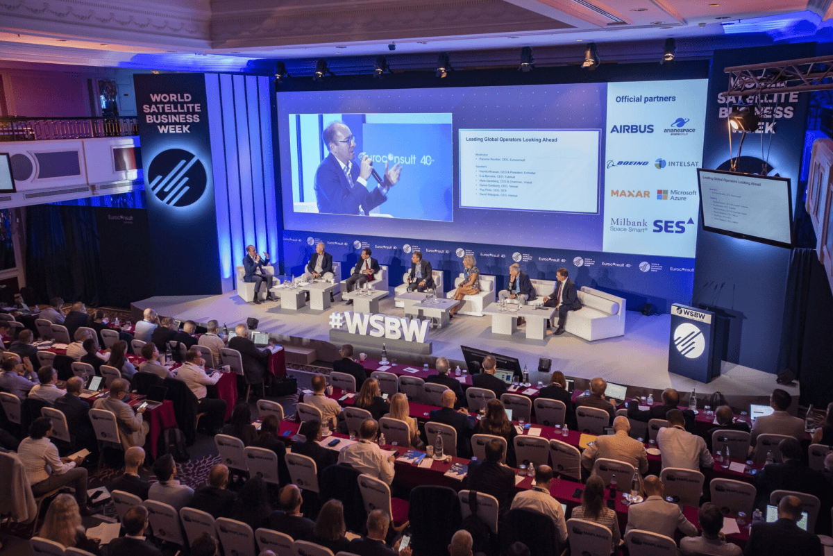 Panel discussion at the World Satellite Business Week conference