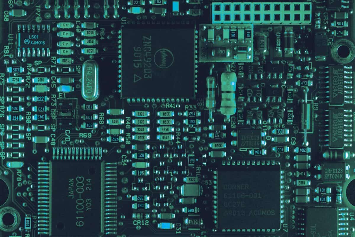 Close-up of electronic circuitry representing cyber security infrastructure