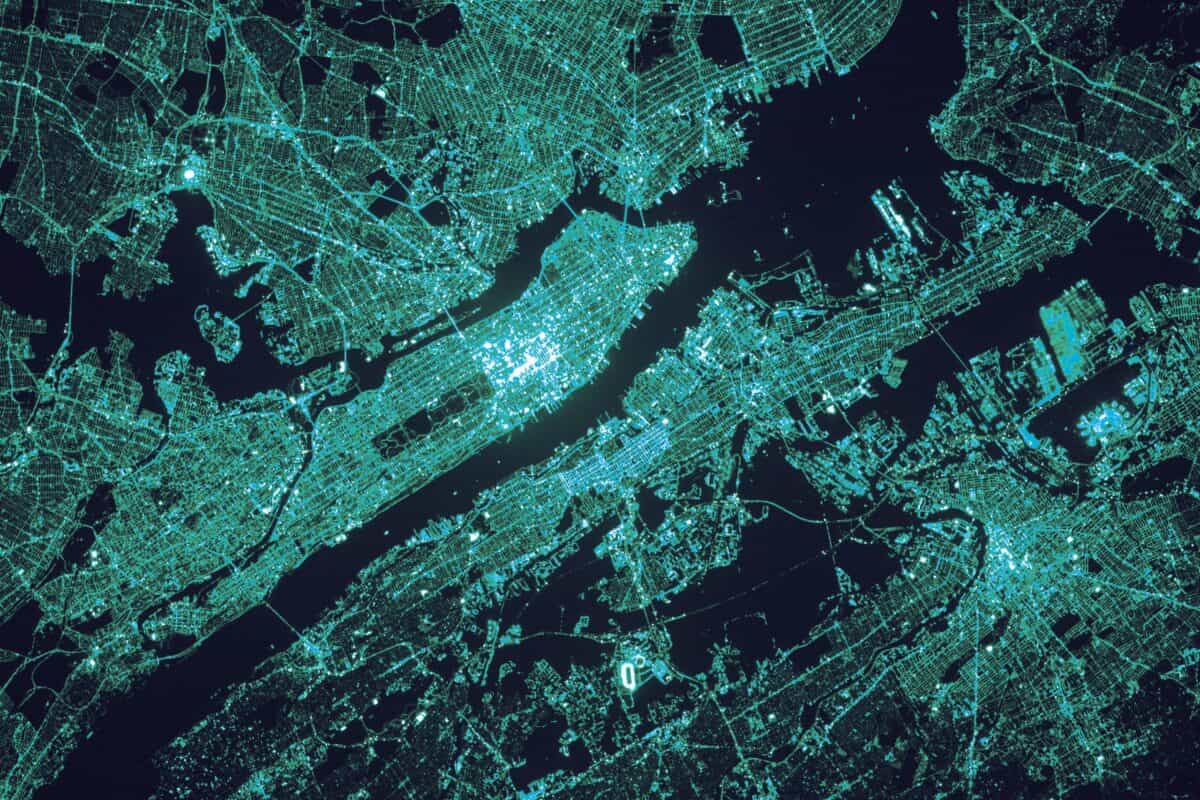 Digital map texture representing satellite observation and geospatial technology