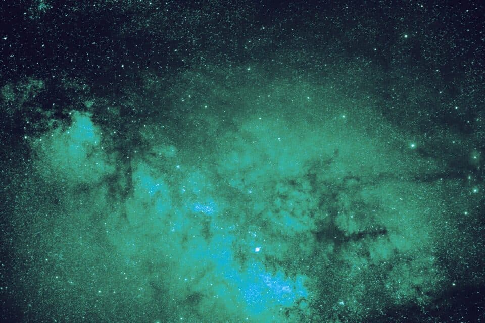 Dark star field representing satellite and NewSpace exploration
