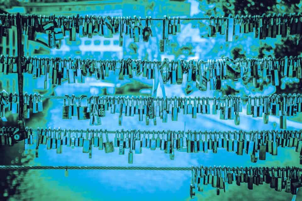 Rows of illuminated server equipment in a cyber security data centre