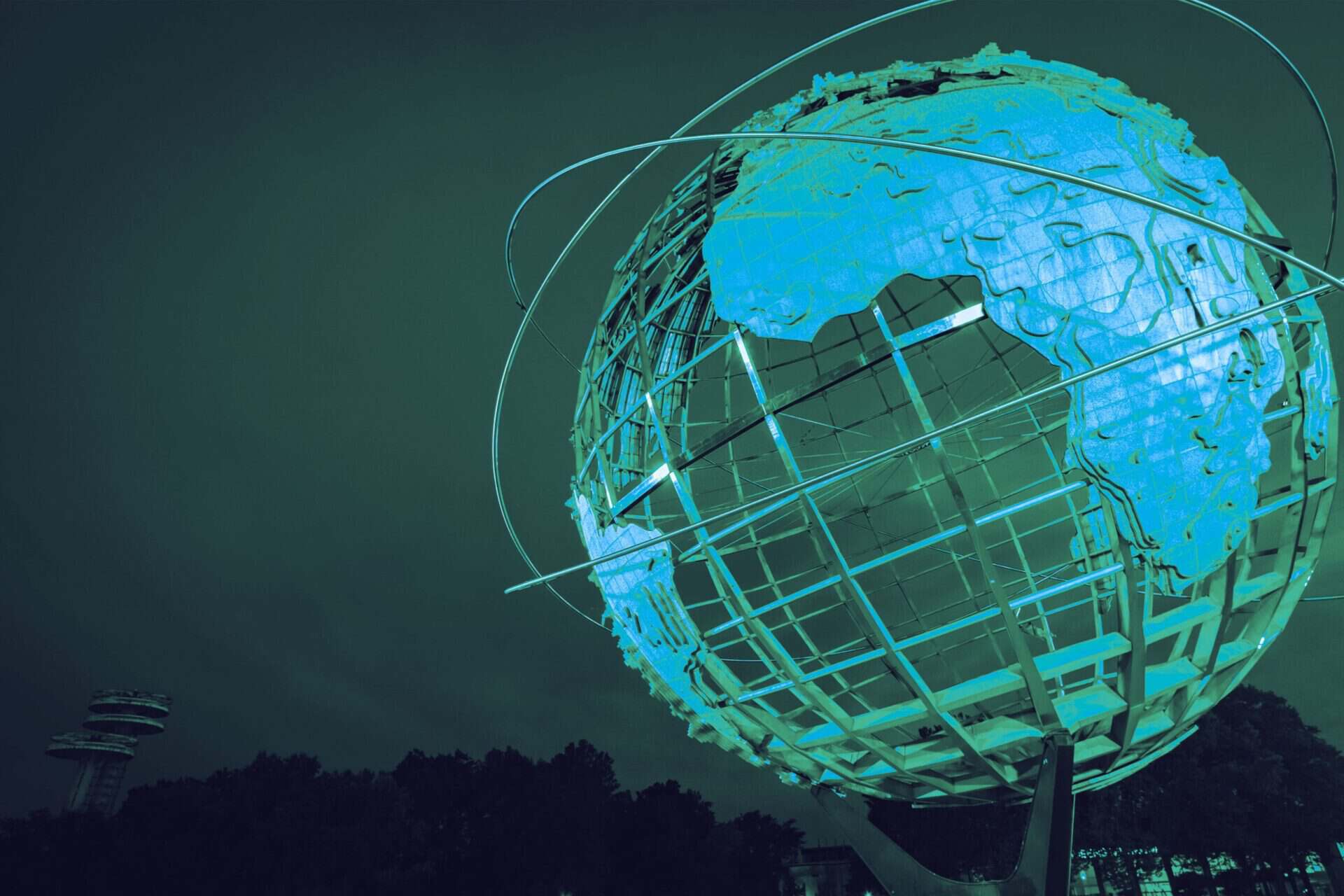 Digital globe surrounded by connected cyber security network lines