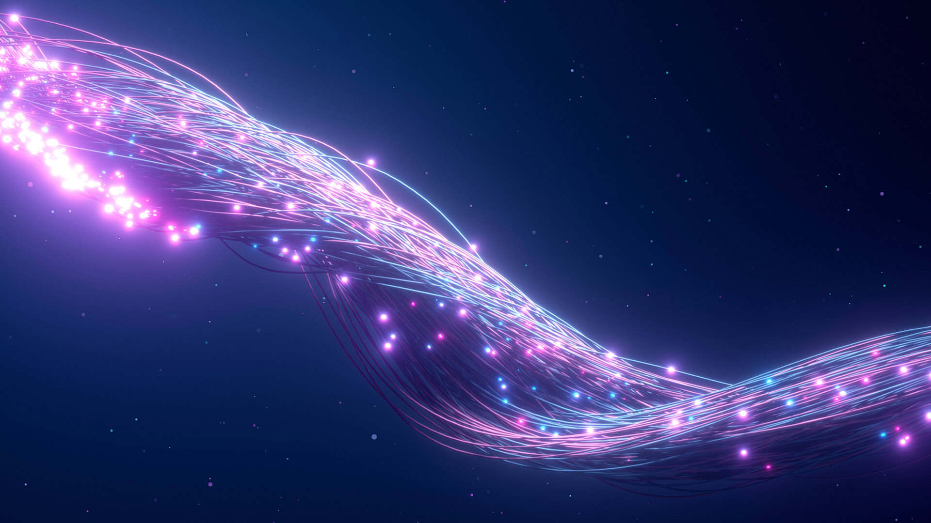 Blue digital connections representing high-speed global connectivity