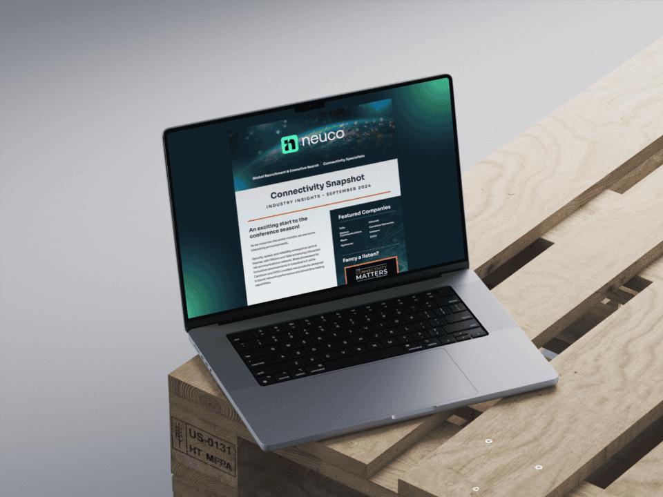 Laptop displaying a Neuco Group connectivity insight report
