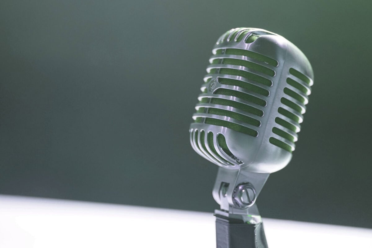 Professional microphone ready for broadcast and audio content production