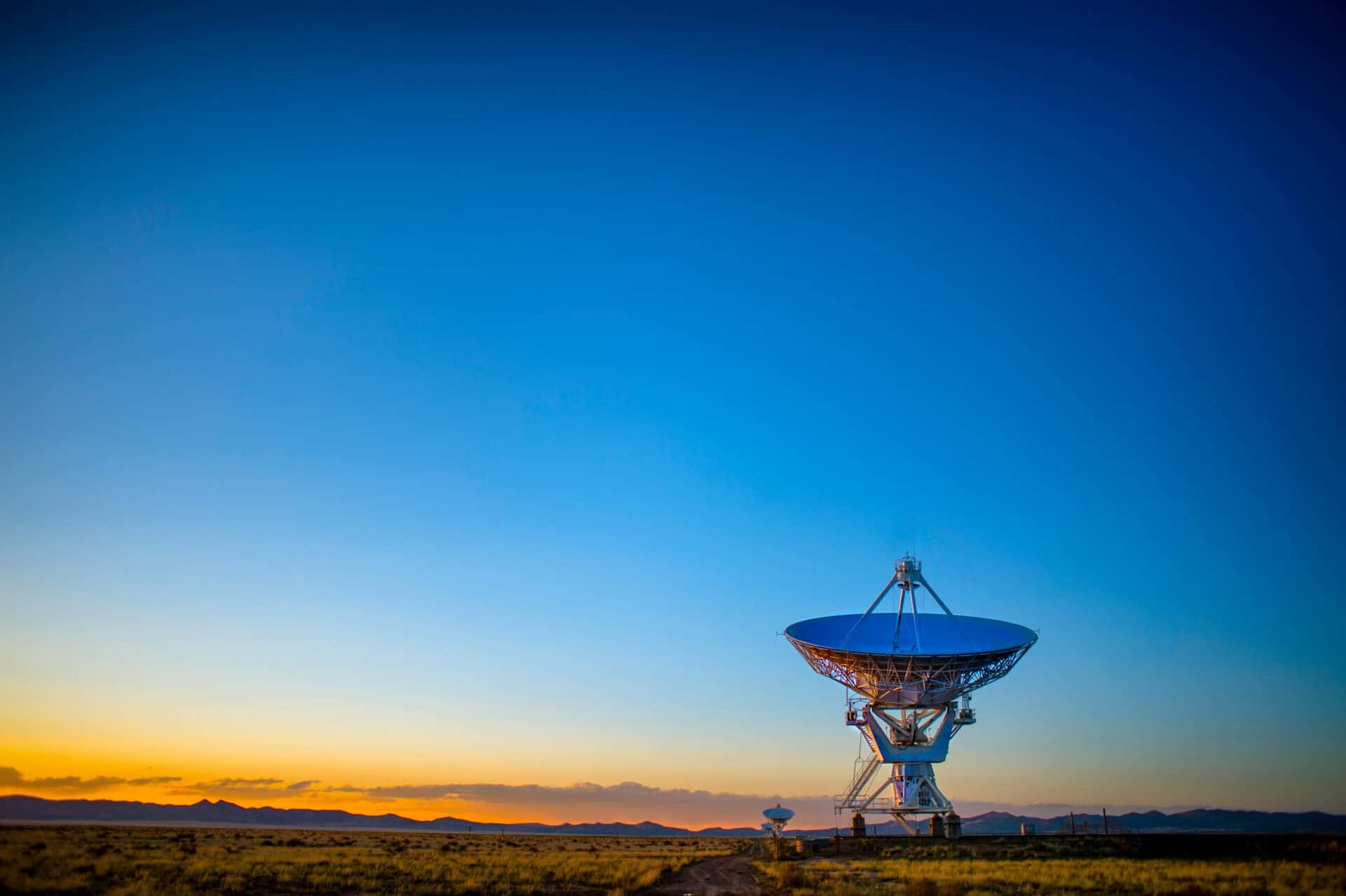 Clear blue sky used as a minimal satellite technology background