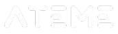 White Ateme company wordmark on a transparent background