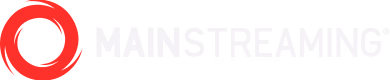 White MainStreaming company wordmark on a transparent background