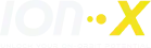 White and yellow ION-X space company wordmark